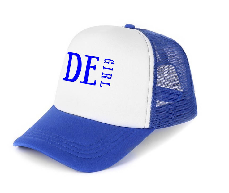 DE Girl white trucker hats